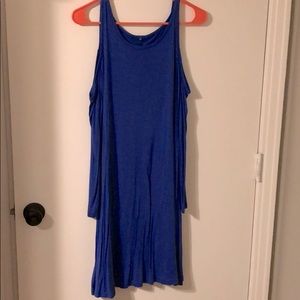 Cold shoulder blue dress